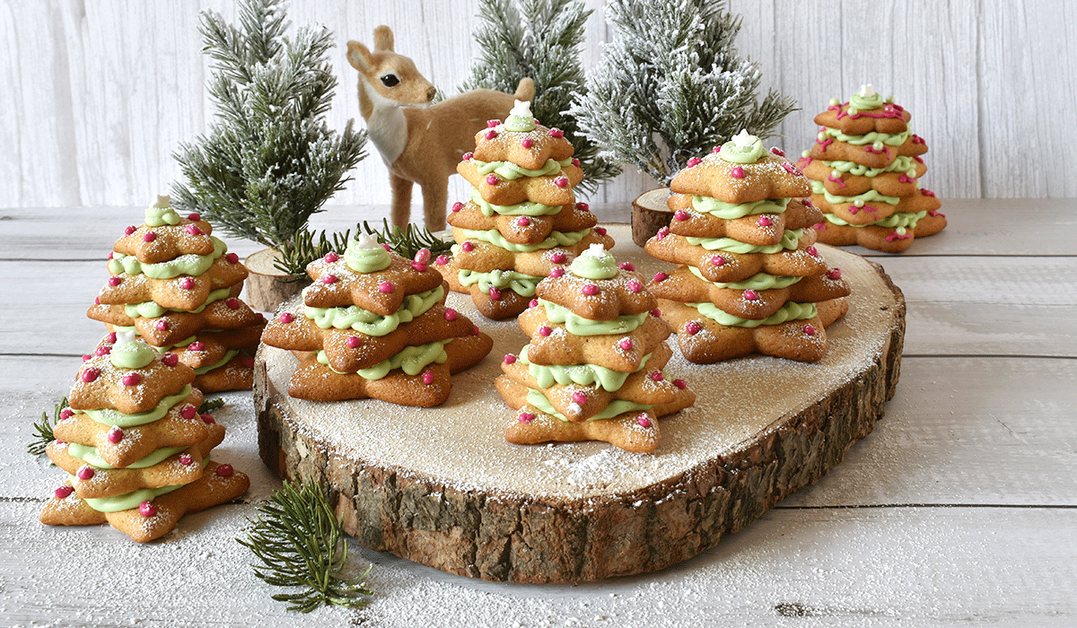 Bunte Tannenbaumlebkuchen